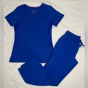 Purple Label by Healing Hands Galaxy Blue Scrub Set Small